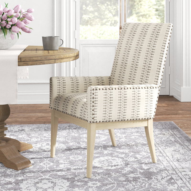 Kelly Clarkson Home Olivet Solid Wood Arm Chair in Beige & Reviews
